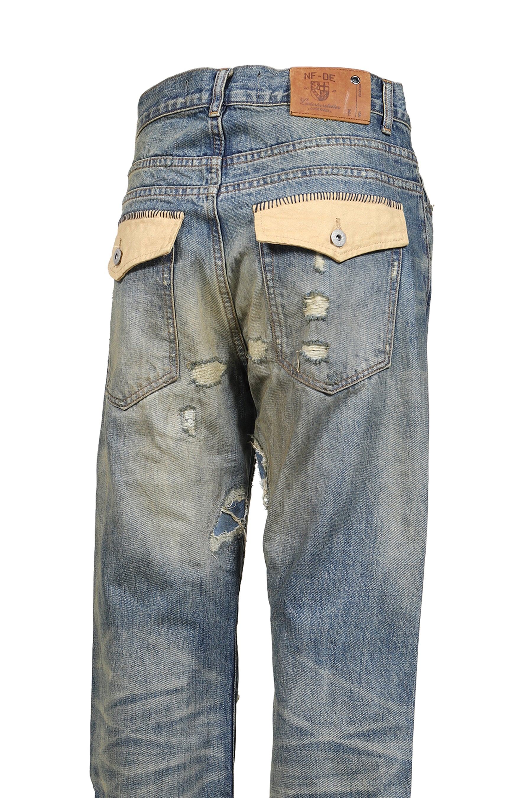 WASHED BOOTCUT DENIM / BLU