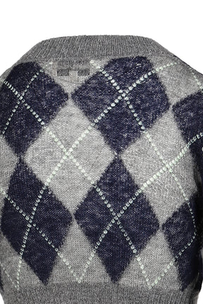 ULTRA-SHORT KNIT CARDIGAN / GRY