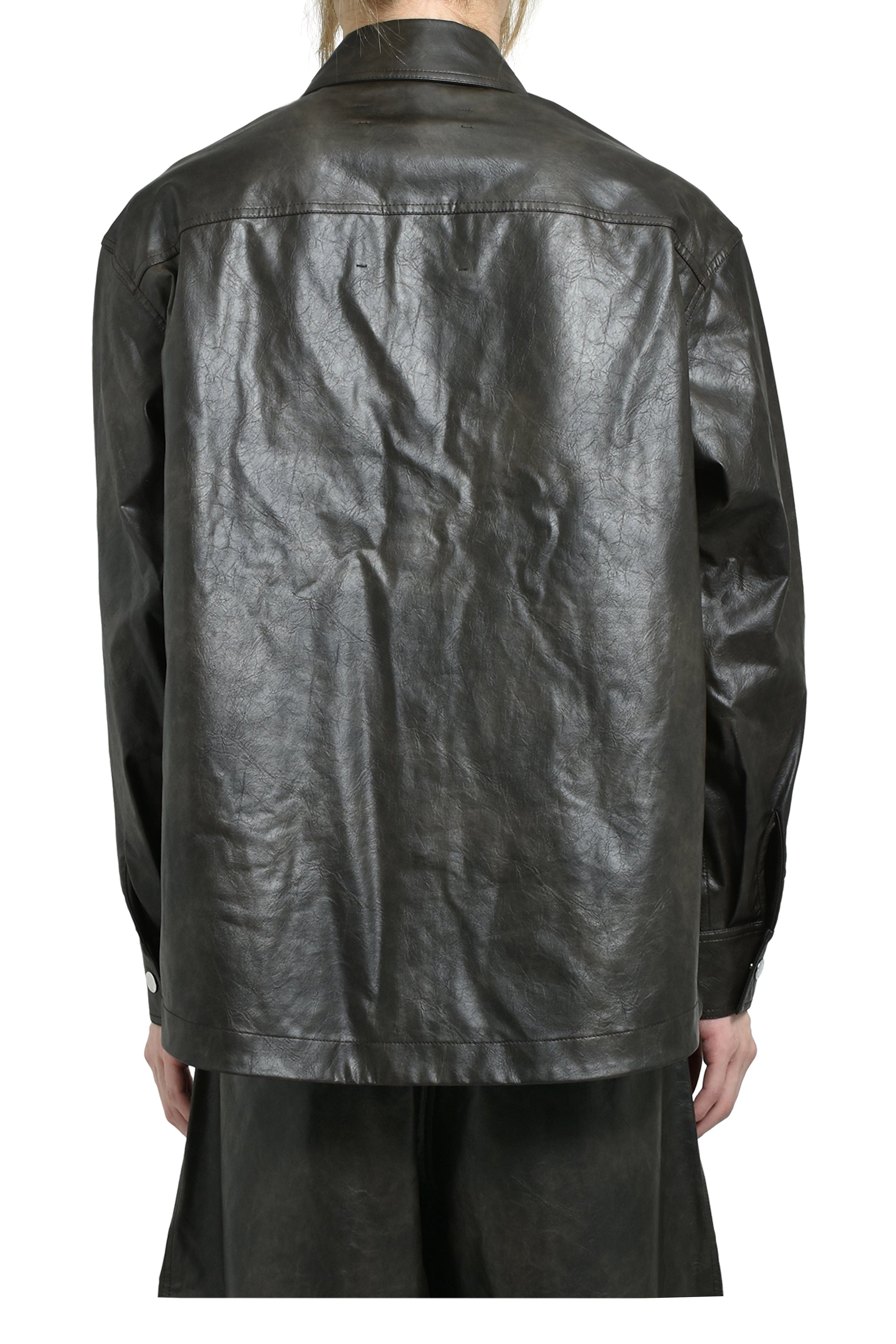 "APPLIQUE" SHIRT JACKET / DARK BRW