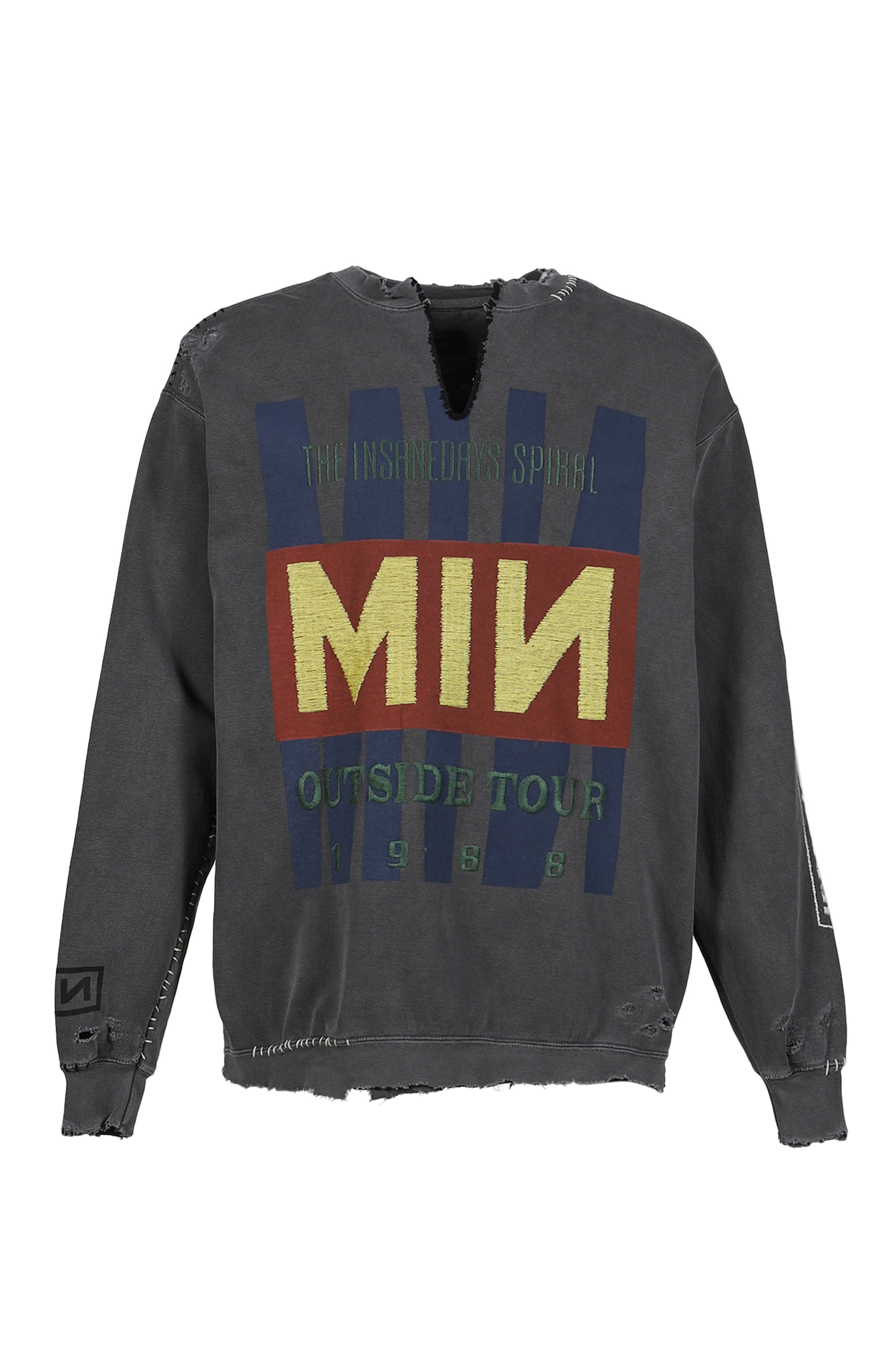 MINUS Minus FW25 BOOTLEG DIY CREW SWEAT WITH REPAIRED (OUTSIDE