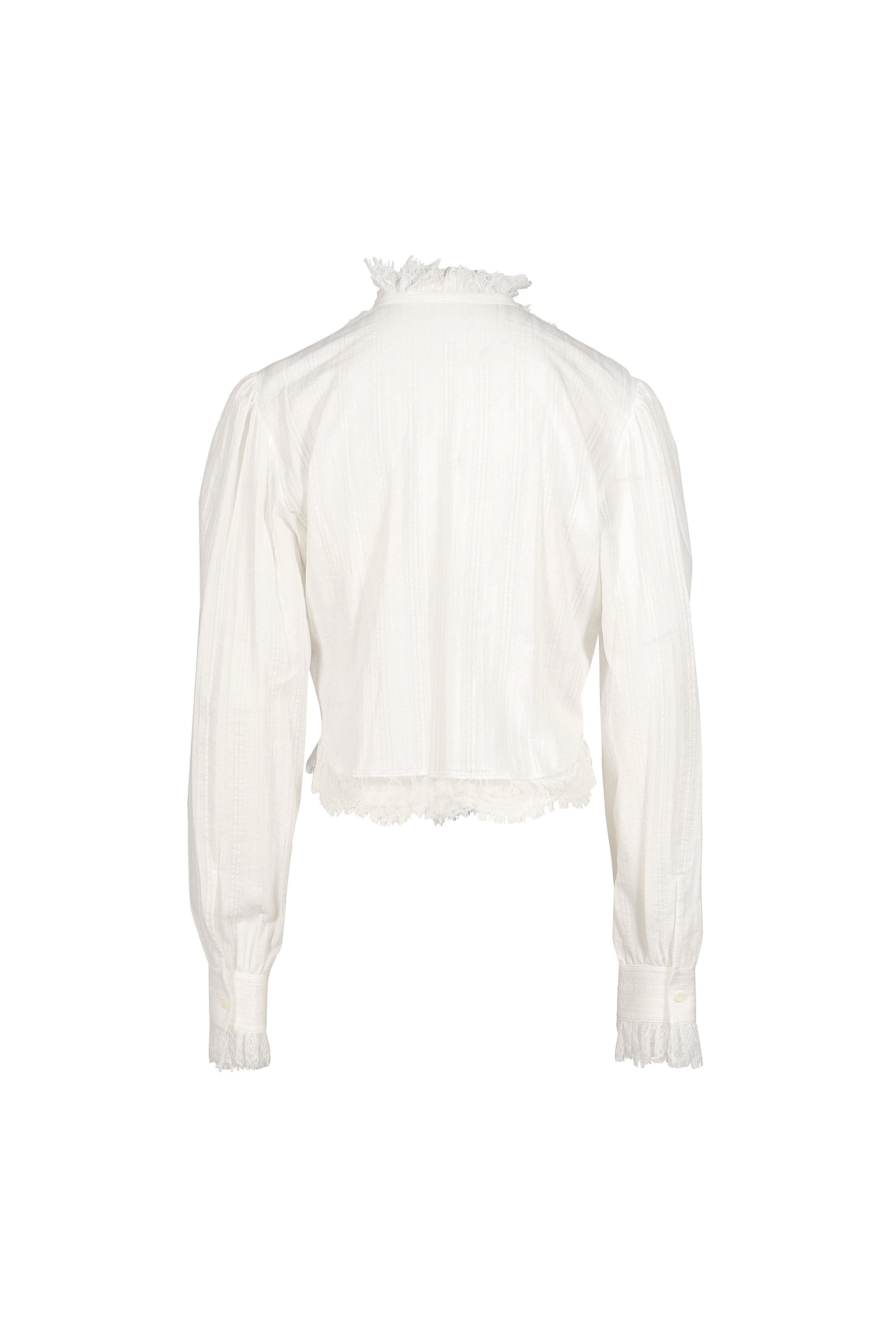 FREDA COMFORT SHIRT WITH LACE RUFFLES / WHT