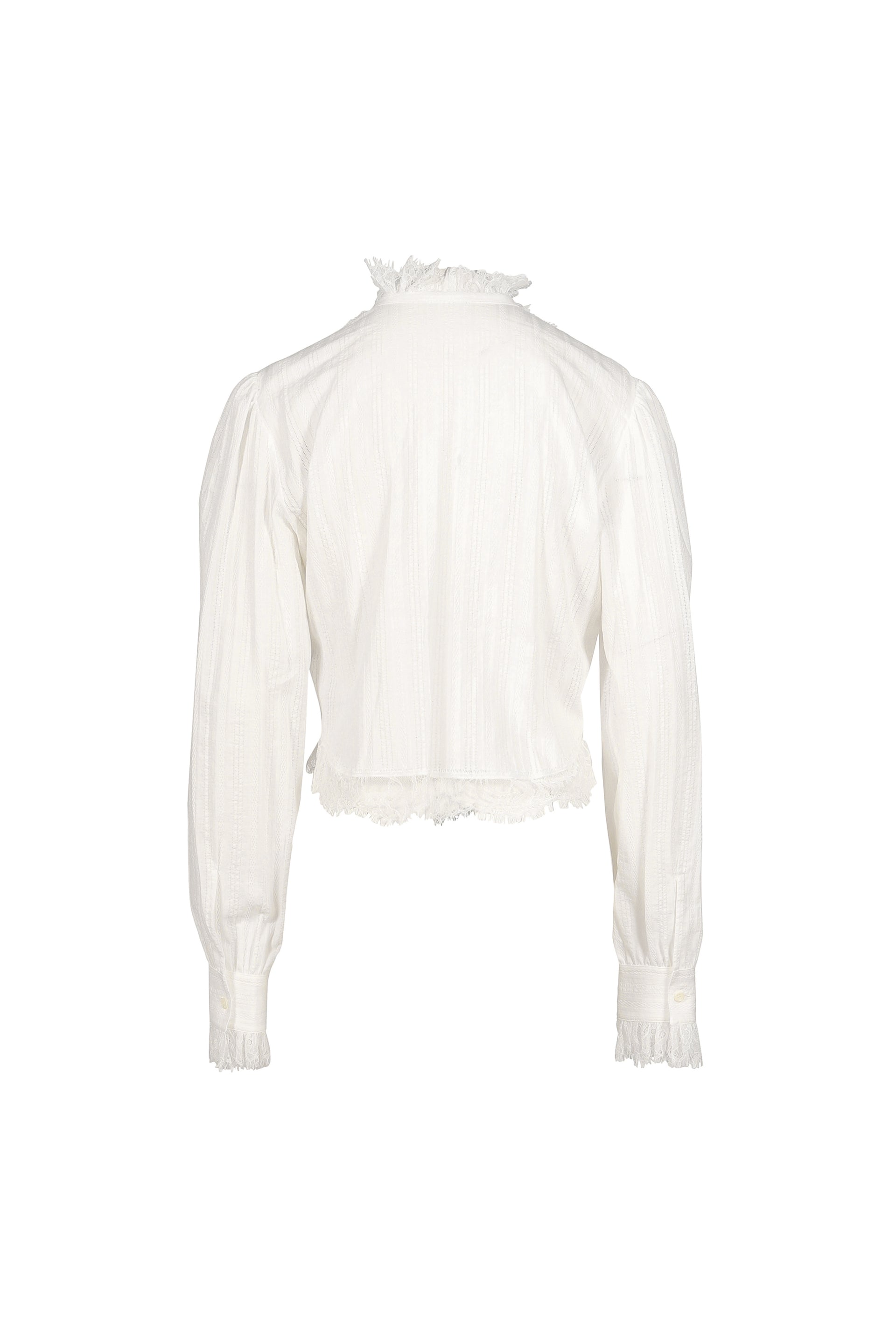 FREDA COMFORT SHIRT WITH LACE RUFFLES / WHT