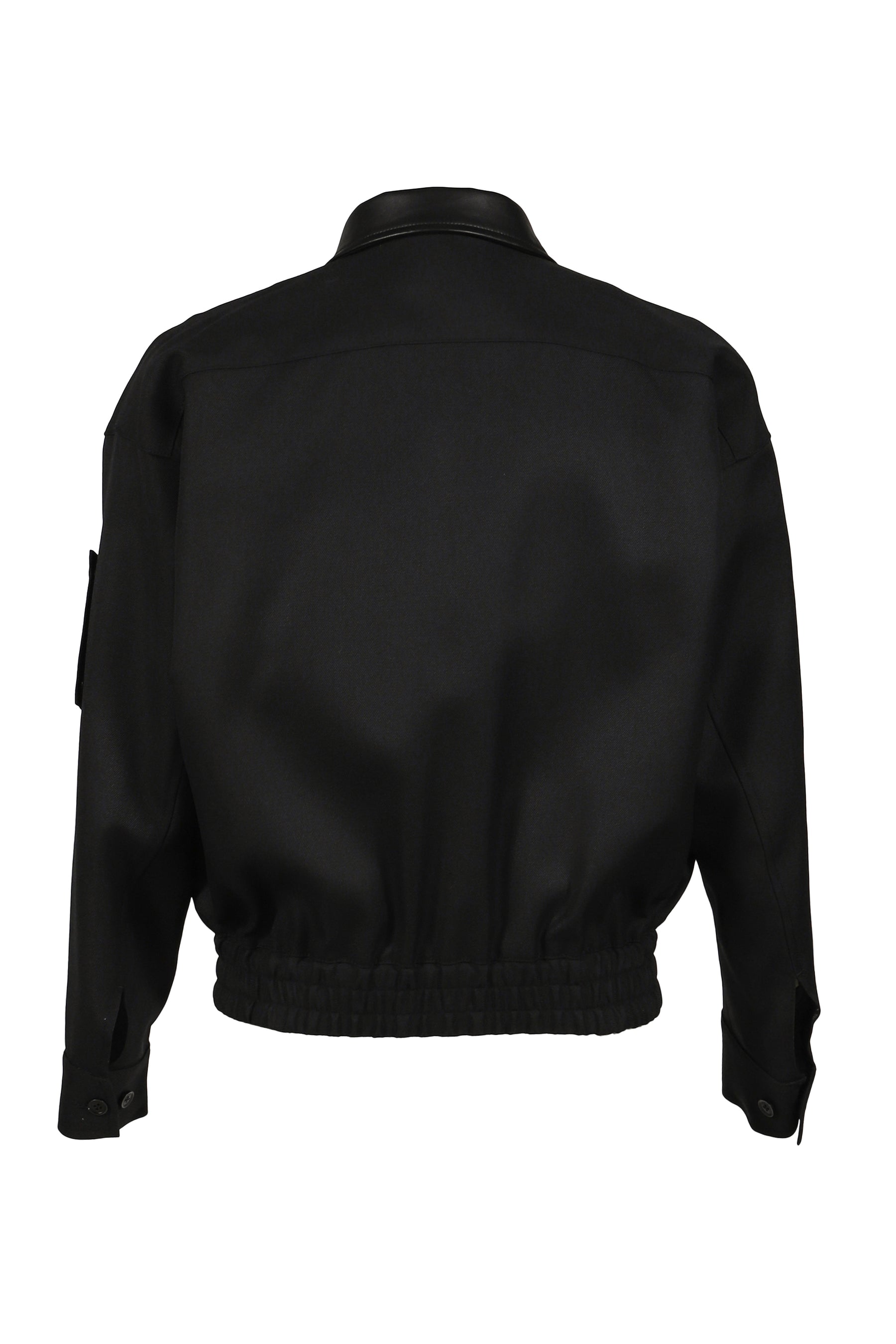 STUDDED WOOL BOMBER / BLK