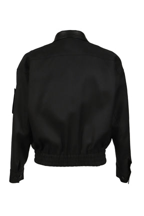 STUDDED WOOL BOMBER / BLK