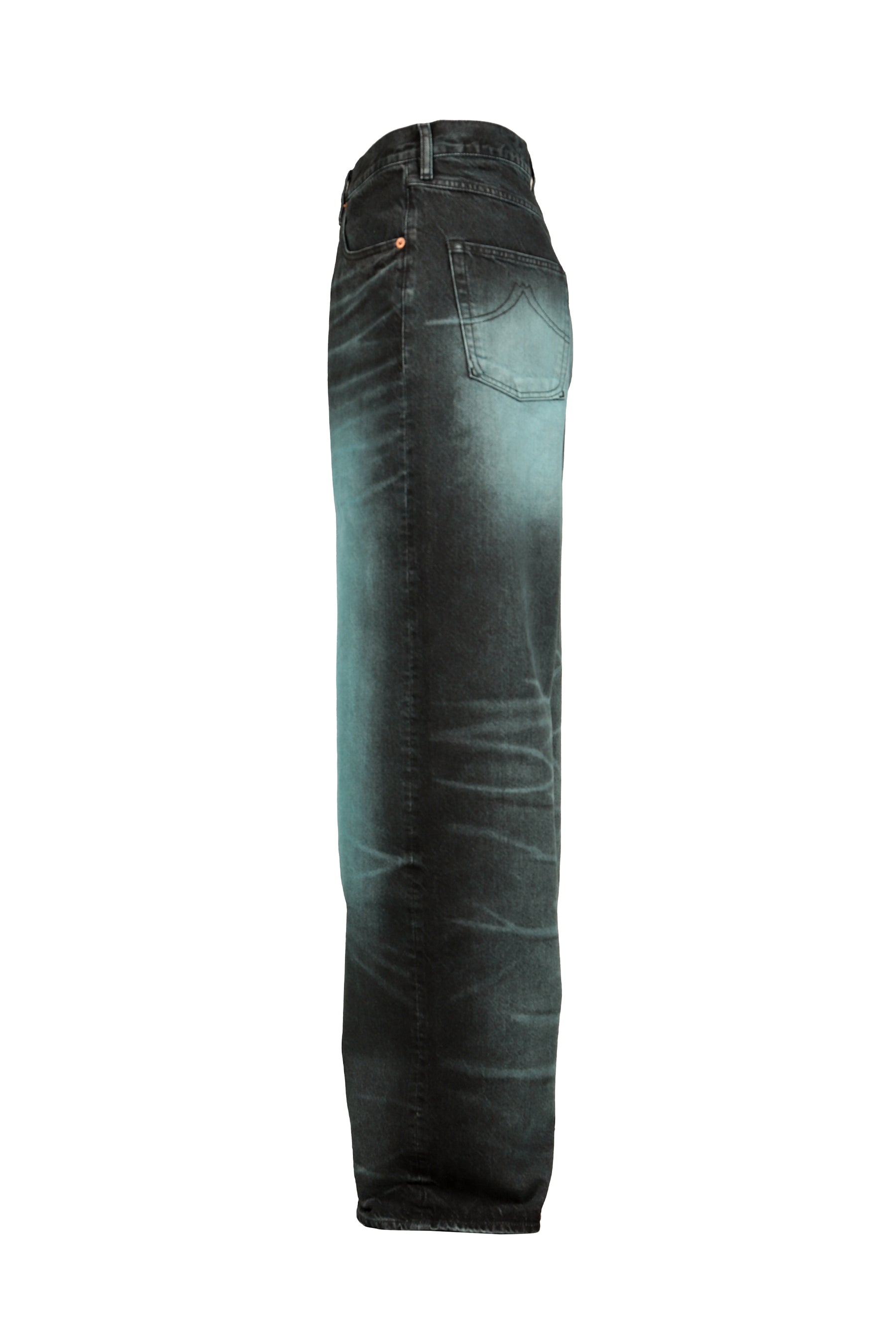 TURN UP WIDE FIT JEANS / GLACIER