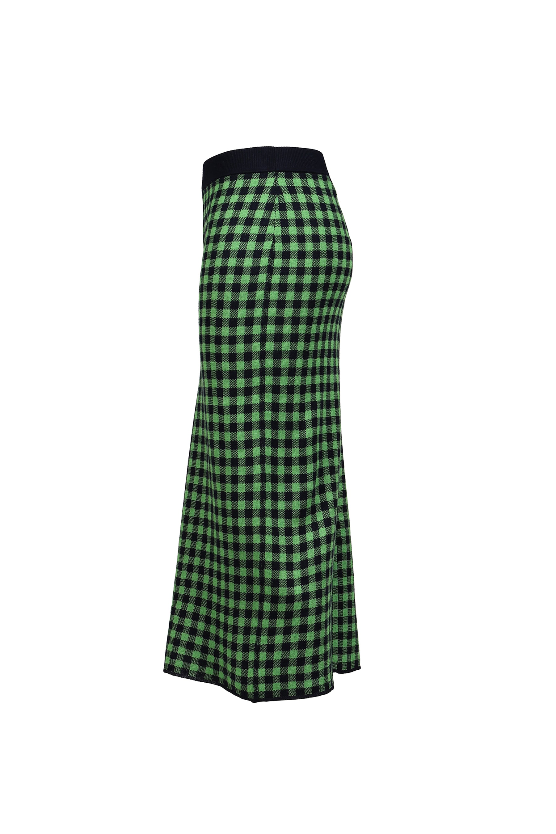 GINGHAM LONG SKIRT / GRN