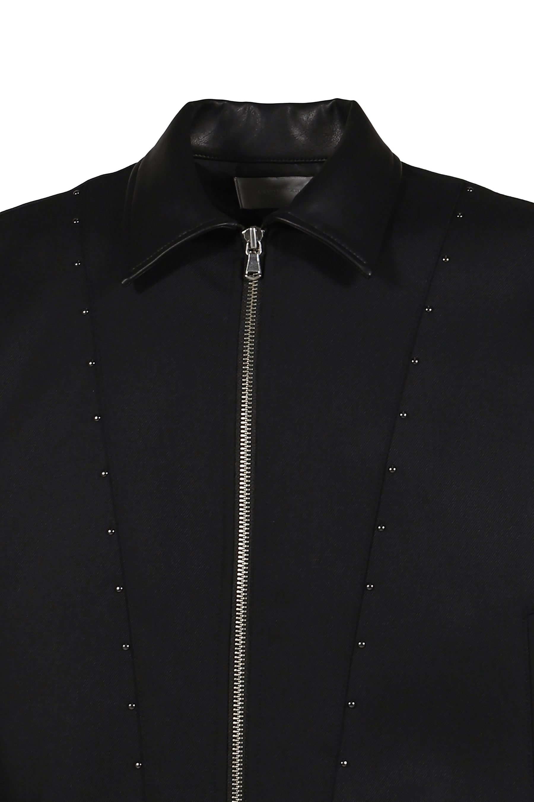 STUDDED WOOL BOMBER / BLK