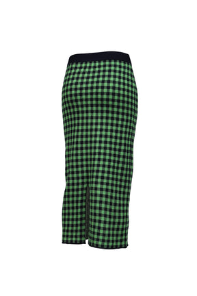 GINGHAM LONG SKIRT / GRN