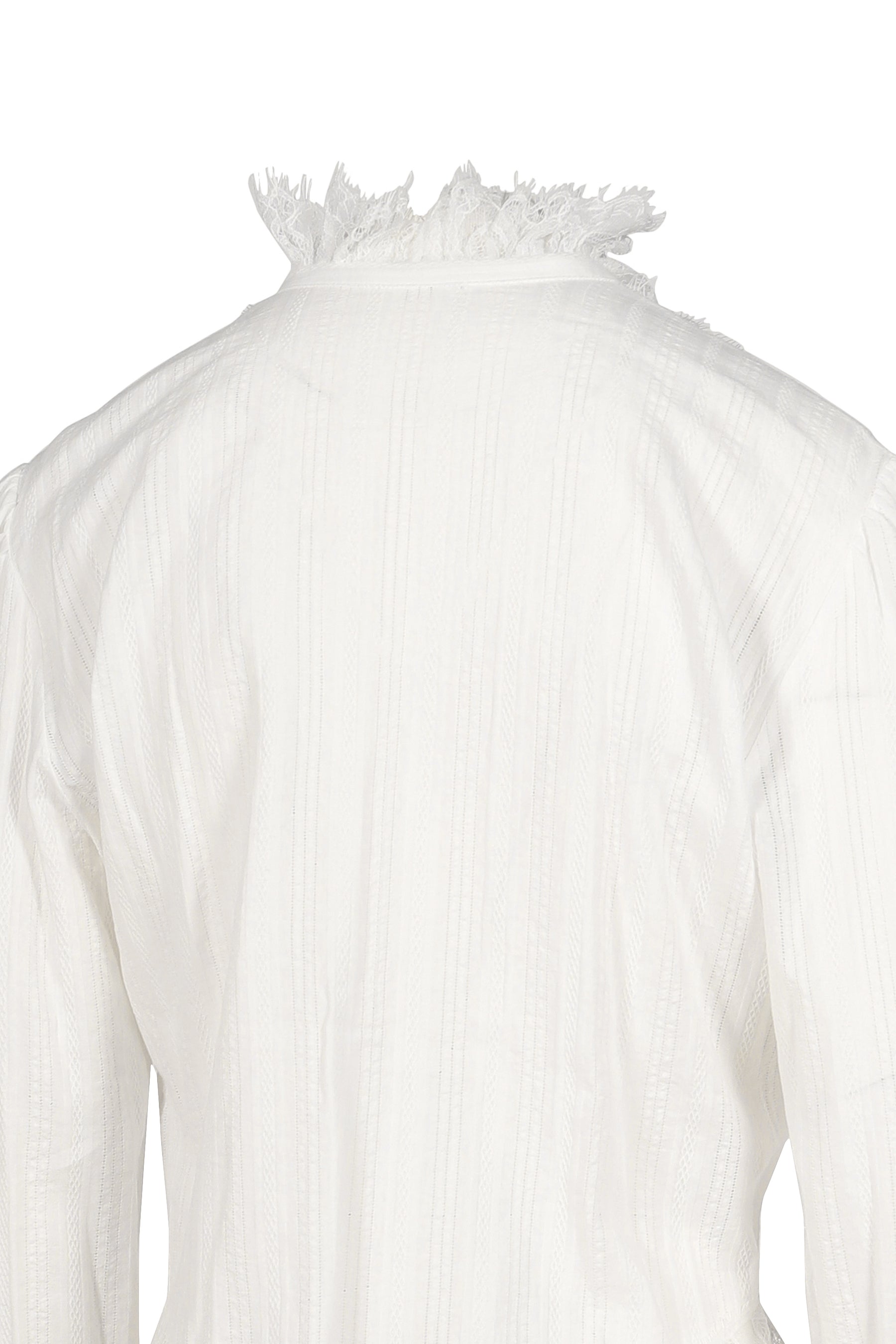 FREDA COMFORT SHIRT WITH LACE RUFFLES / WHT