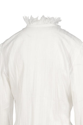 FREDA COMFORT SHIRT WITH LACE RUFFLES / WHT