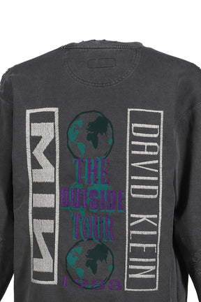 BOOTLEG DIY CREW SWEAT WITH REPAIRED(OUTSIDE TOUR) / AGED BLK 