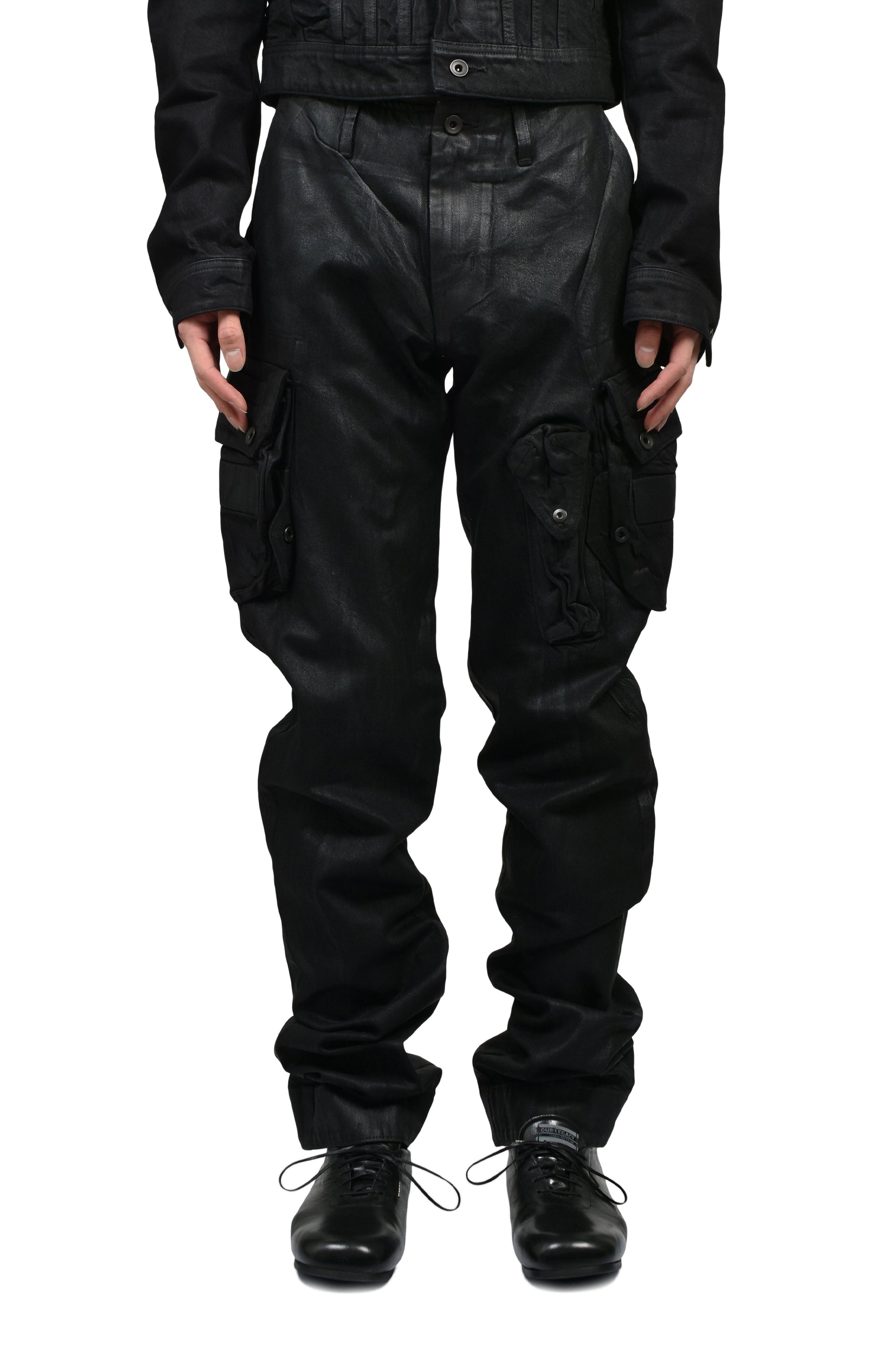 10OZ DENIM GASMASK CARGO / BLK WAX