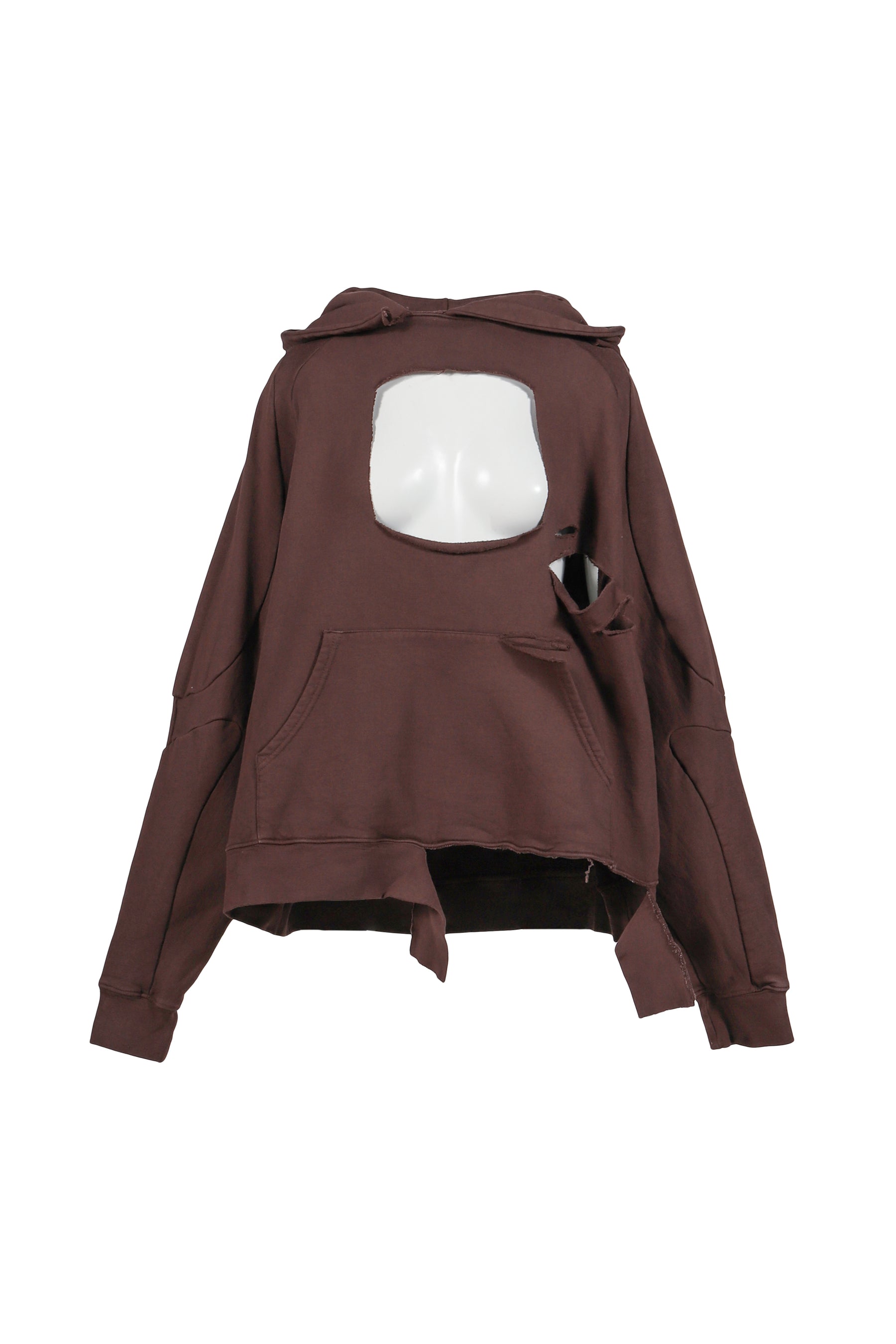 OTTOLINGER FW25 DISTRESSED OVERSIZED MULTILINE HOODIE / BRW - NUBIAN