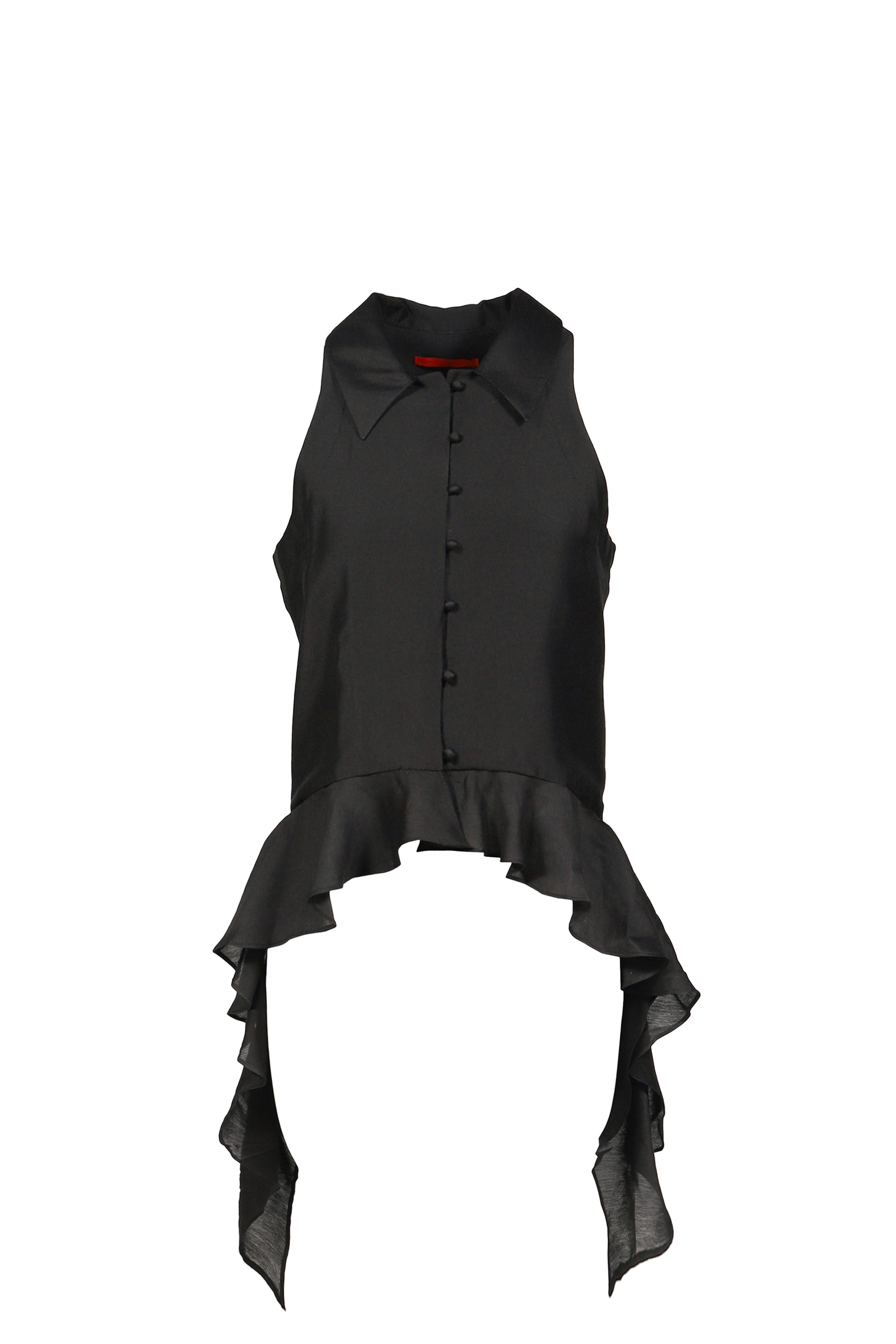 bohemseo トップス BOHEMSEO ボヘムソ SS26 HALTER RUFFLE SHIRT / BLK - NUBIAN ヌビアン