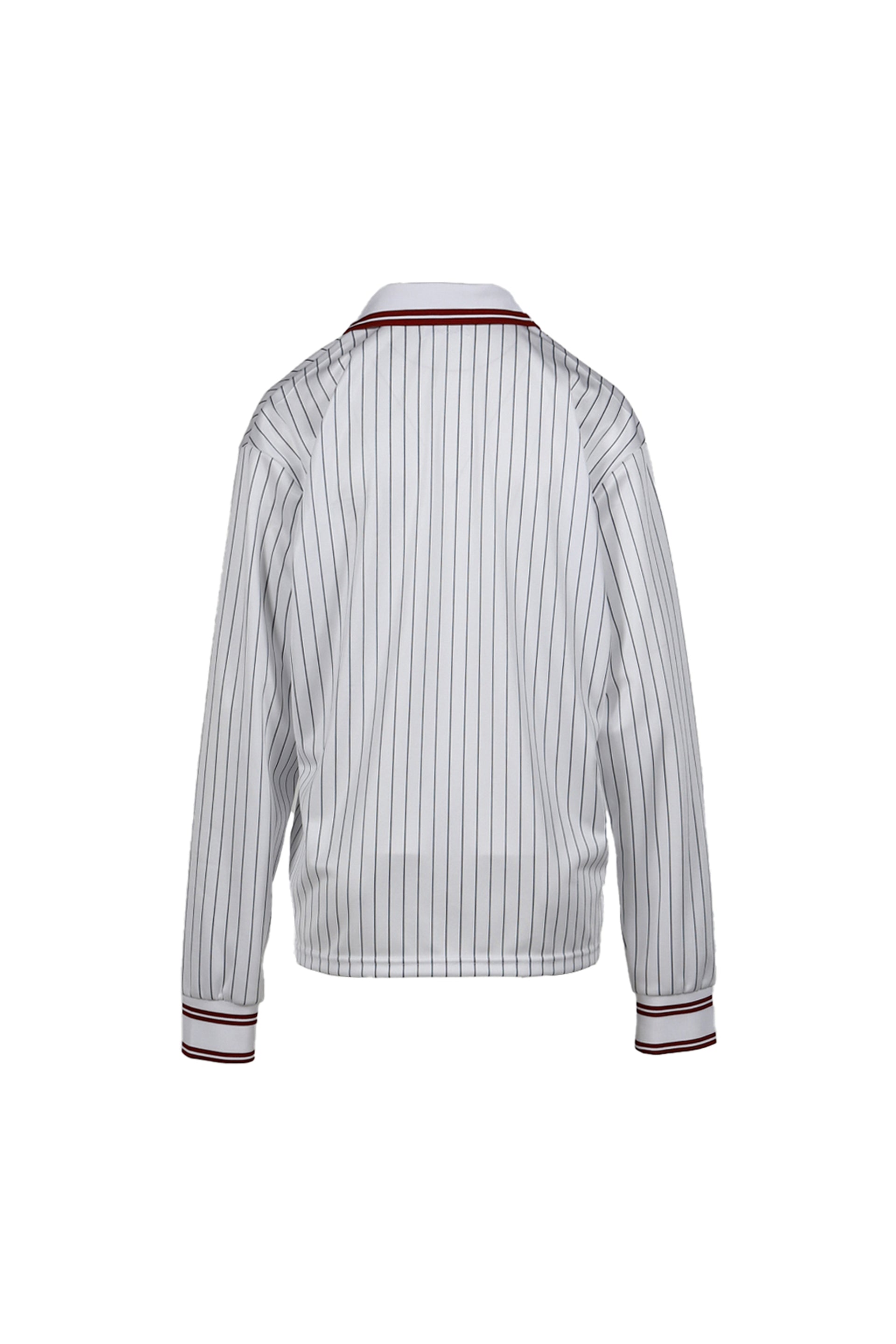 BASICKS OVERSIZED STRIPE  FOOTBALL SHIRT / WHT