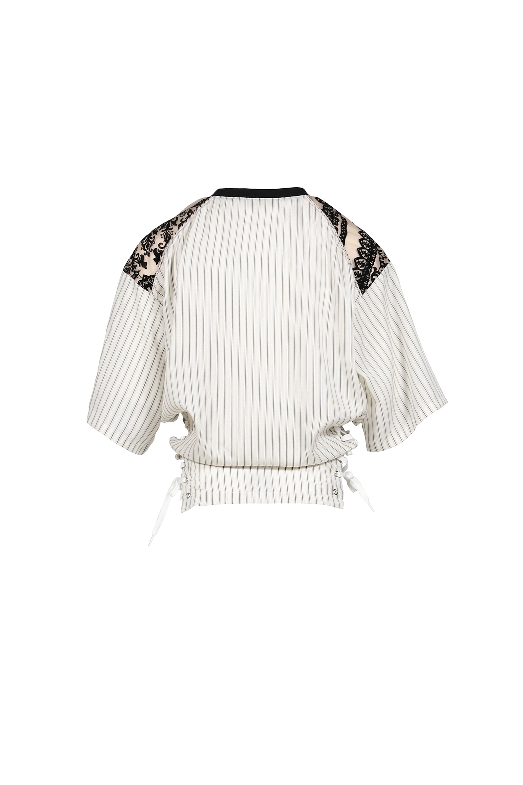 VARSITY BAROQUE V-NECK / BLK/WHT