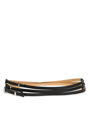 TRIPLE SQUARE LEATHER BELT / BLK
