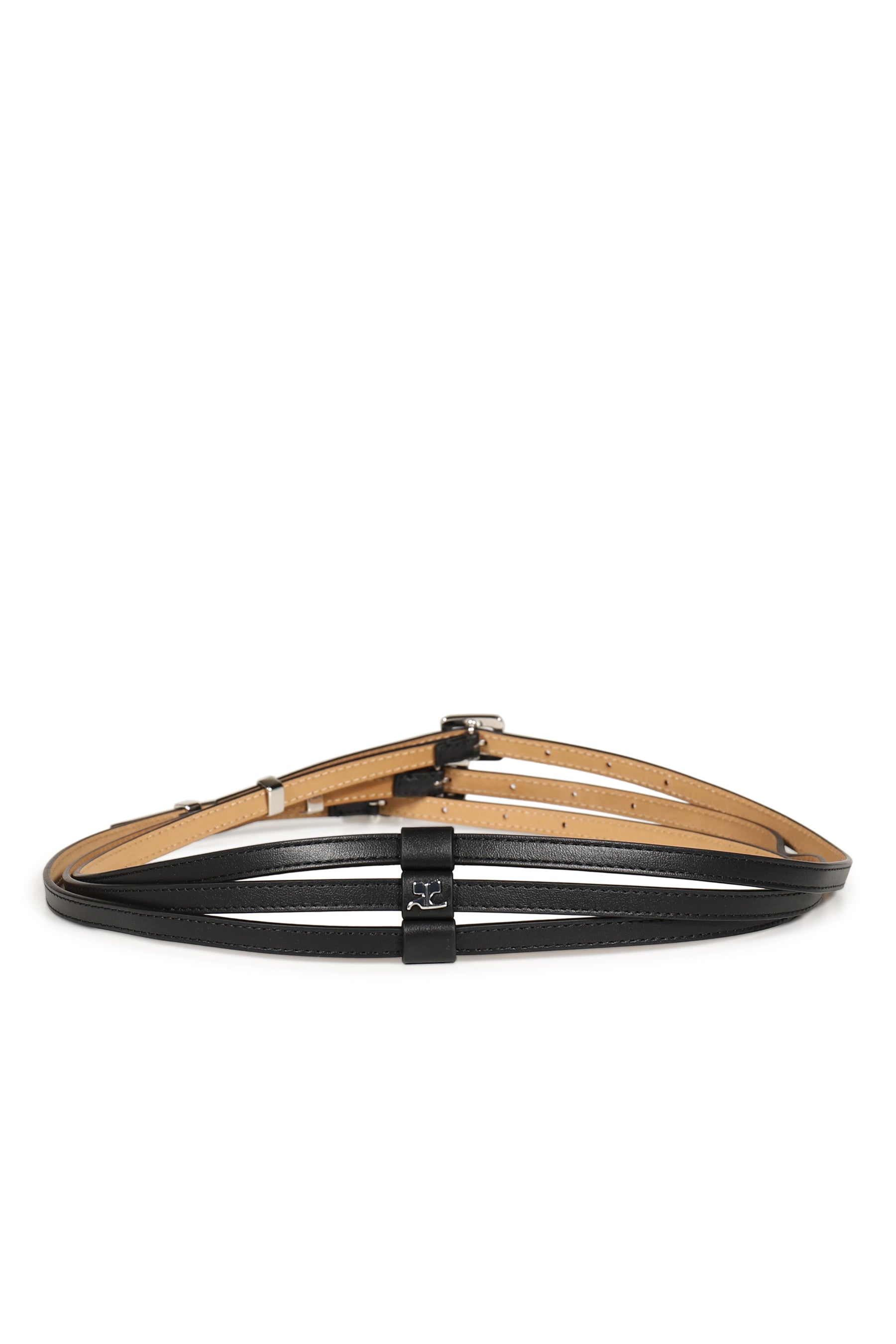 TRIPLE SQUARE LEATHER BELT / BLK