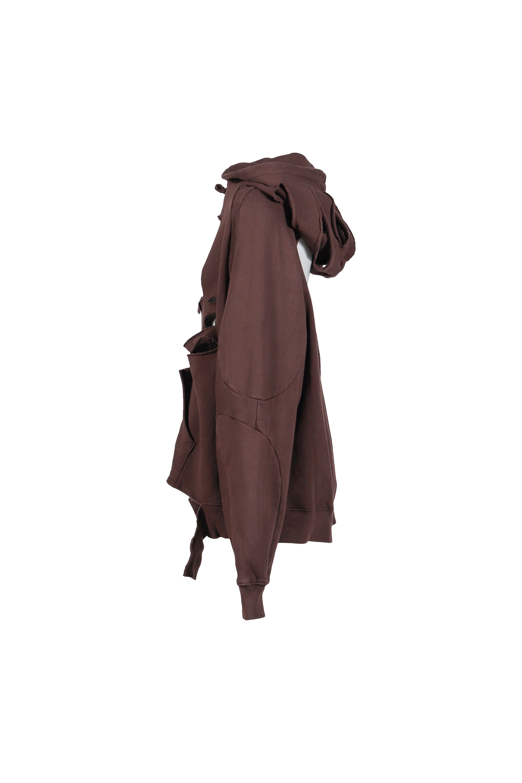 DISTRESSED OVERSIZED MULTILINE HOODIE / BRW 