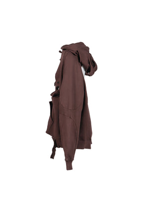 DISTRESSED OVERSIZED MULTILINE HOODIE / BRW 