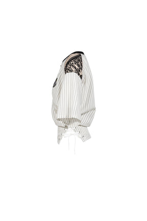 VARSITY BAROQUE V-NECK / BLK/WHT