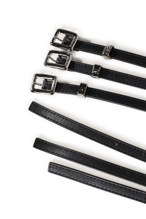 TRIPLE SQUARE LEATHER BELT / BLK