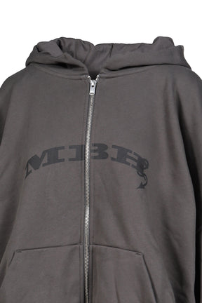 INFLATED MBH DEVIL ZIPPED HOODIE UNISEX / WASHED GRY