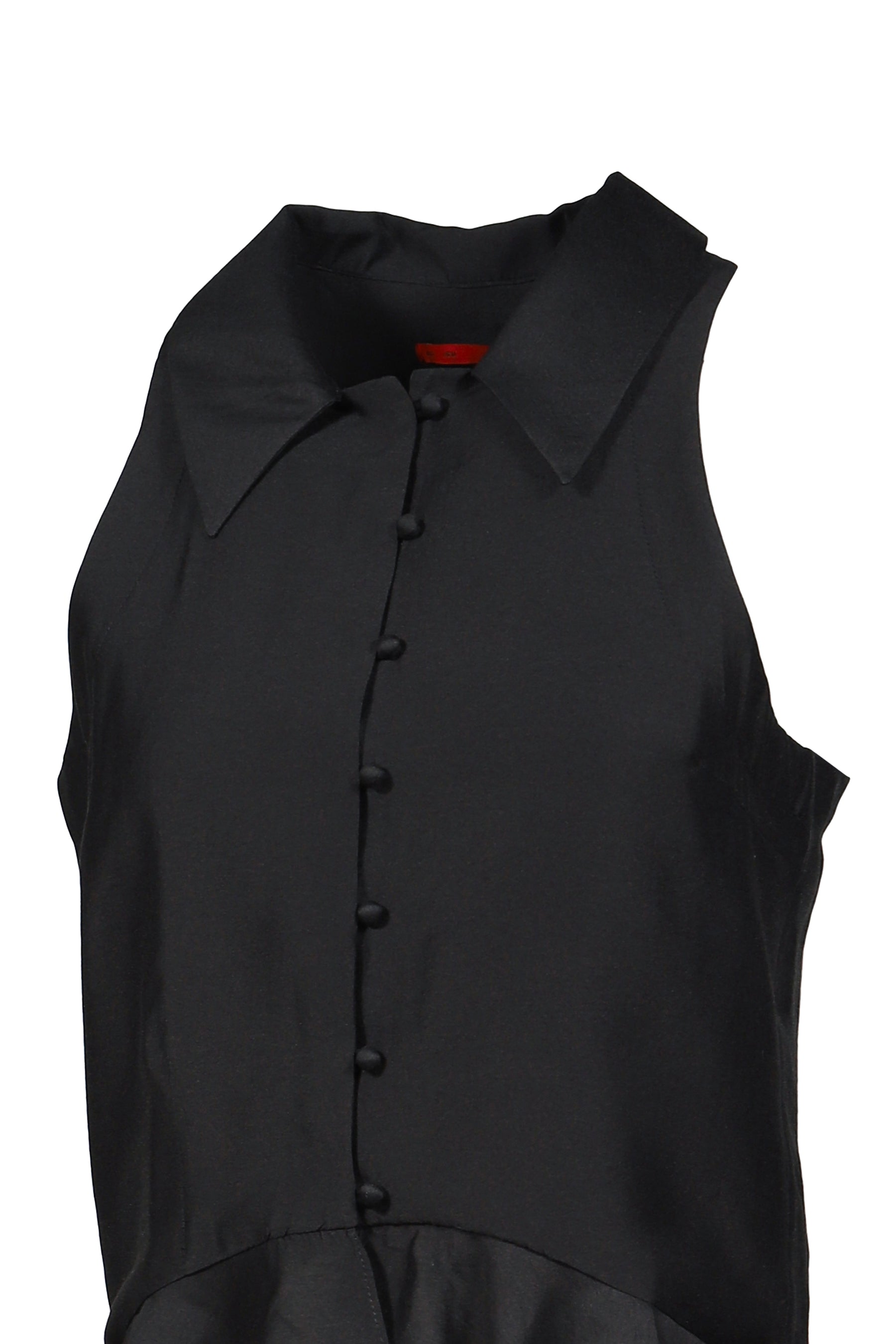 HALTER RUFFLE SHIRT / BLK