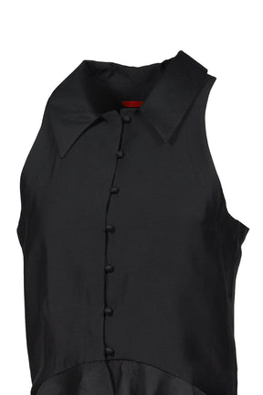HALTER RUFFLE SHIRT / BLK
