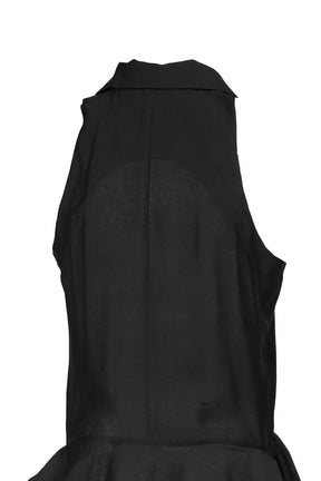 HALTER RUFFLE SHIRT / BLK
