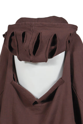 DISTRESSED OVERSIZED MULTILINE HOODIE / BRW 