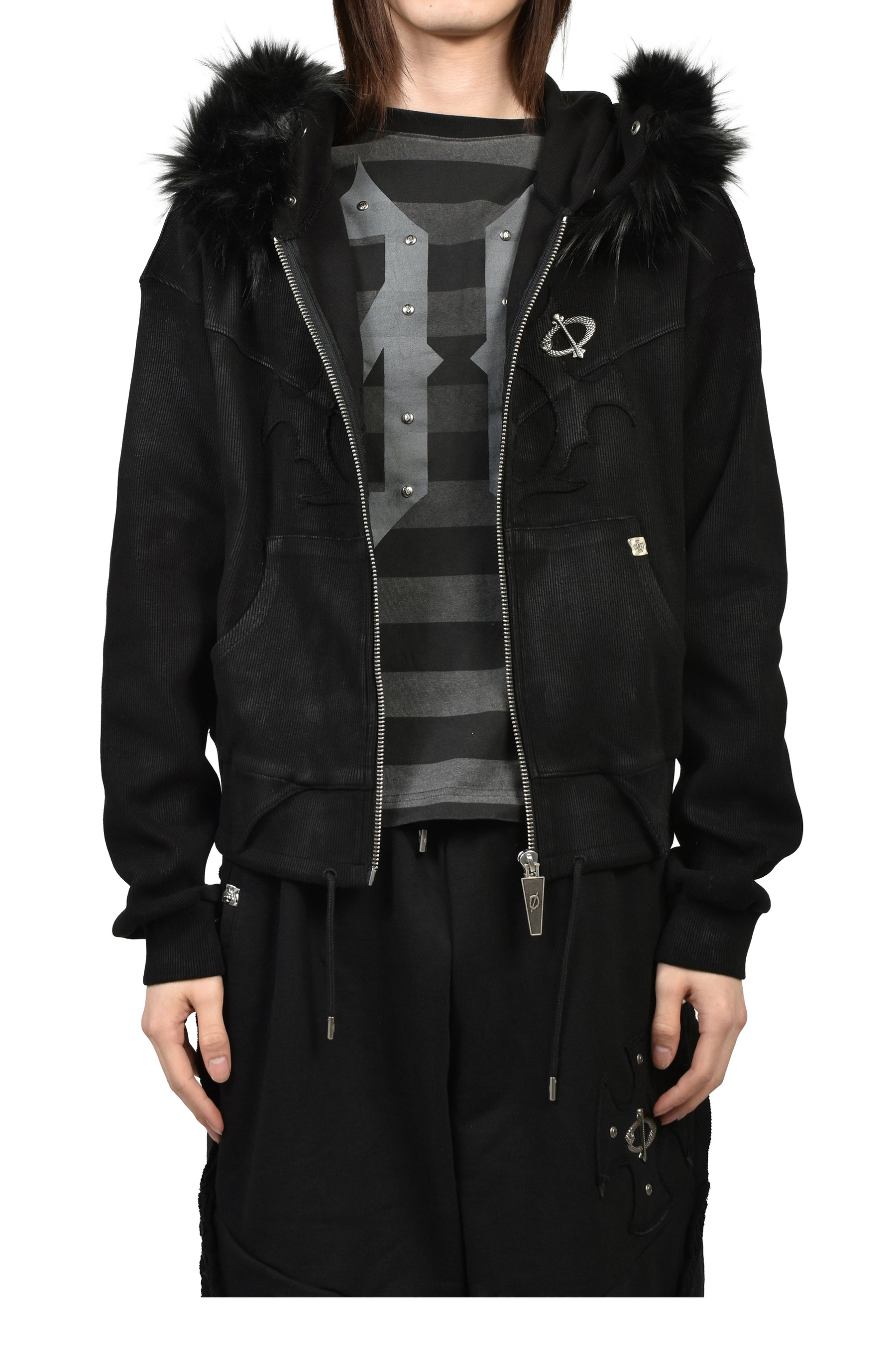 MIDNIGHT skoot スクート ファー フーディー nubian SHOW HOODIE 