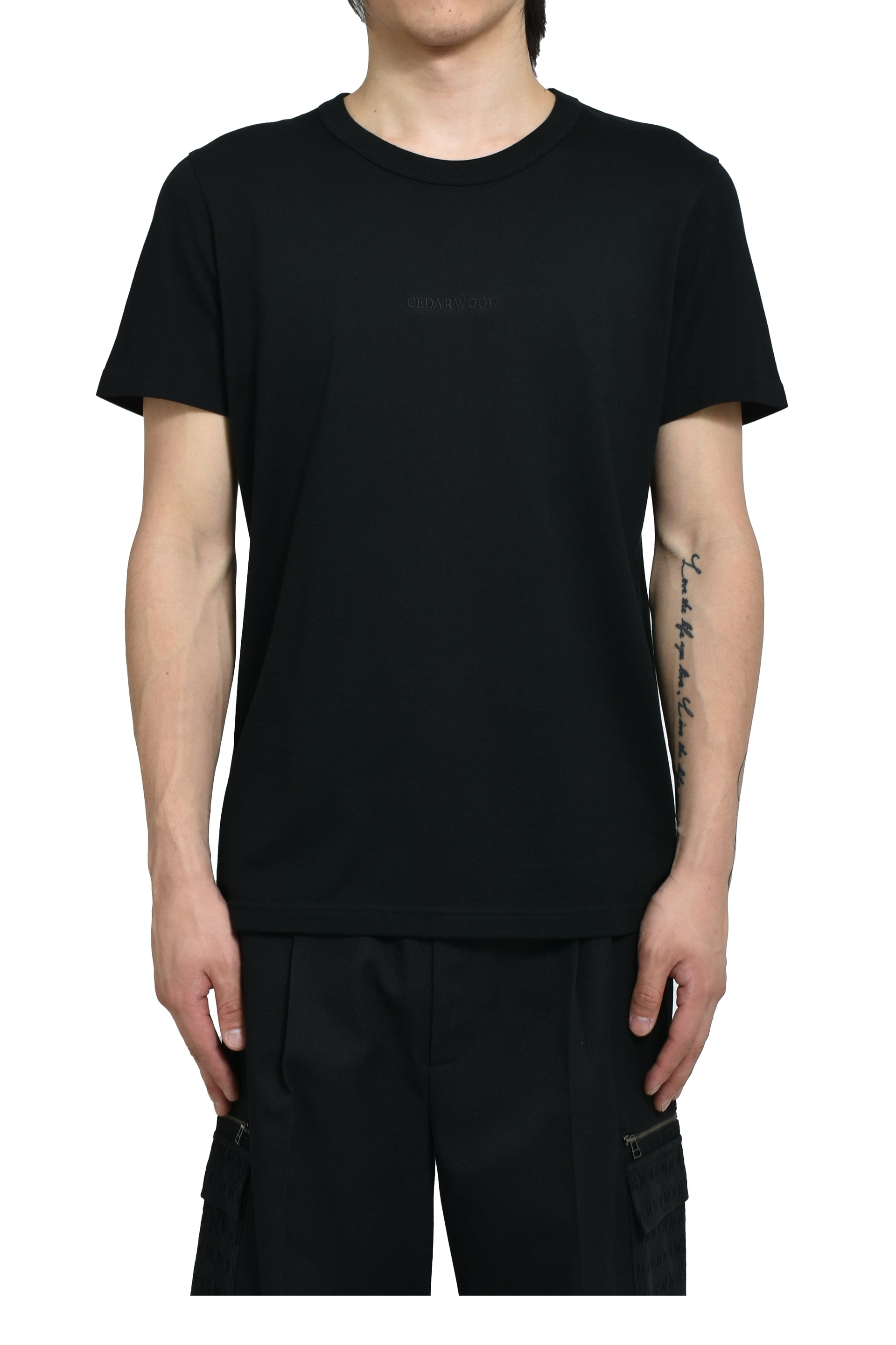 EMBROIDERY FITTED TEE / BLK