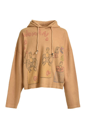 LIGHT BROWN WOMAN HOODIE / L BRWN