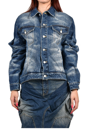 TREATED JEAN JACKET / DENIM DARK WASH