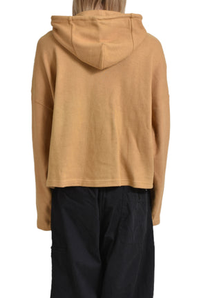 LIGHT BROWN WOMAN HOODIE / L BRWN