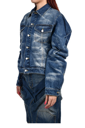 TREATED JEAN JACKET / DENIM DARK WASH