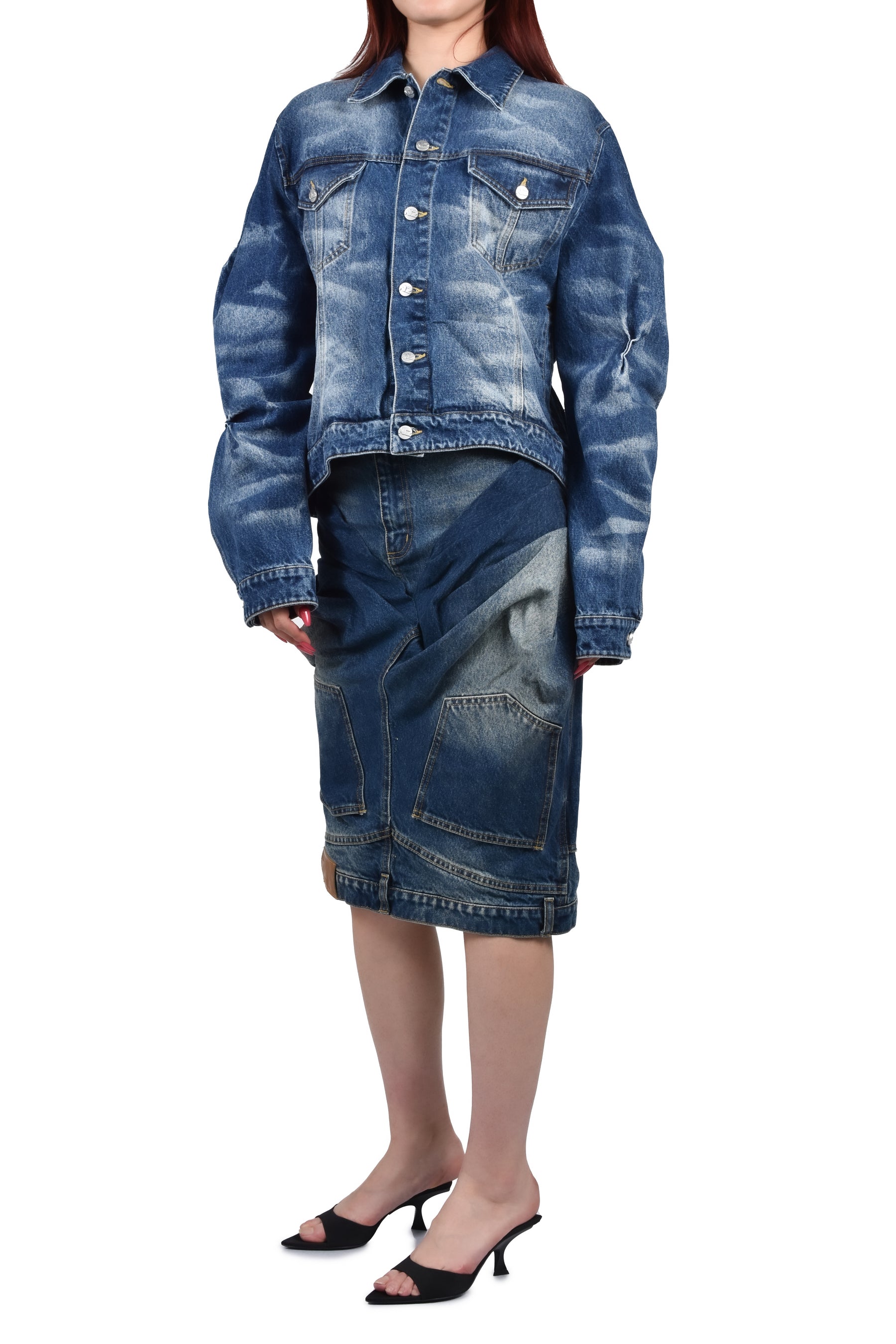 TREATED JEAN JACKET / DENIM DARK WASH