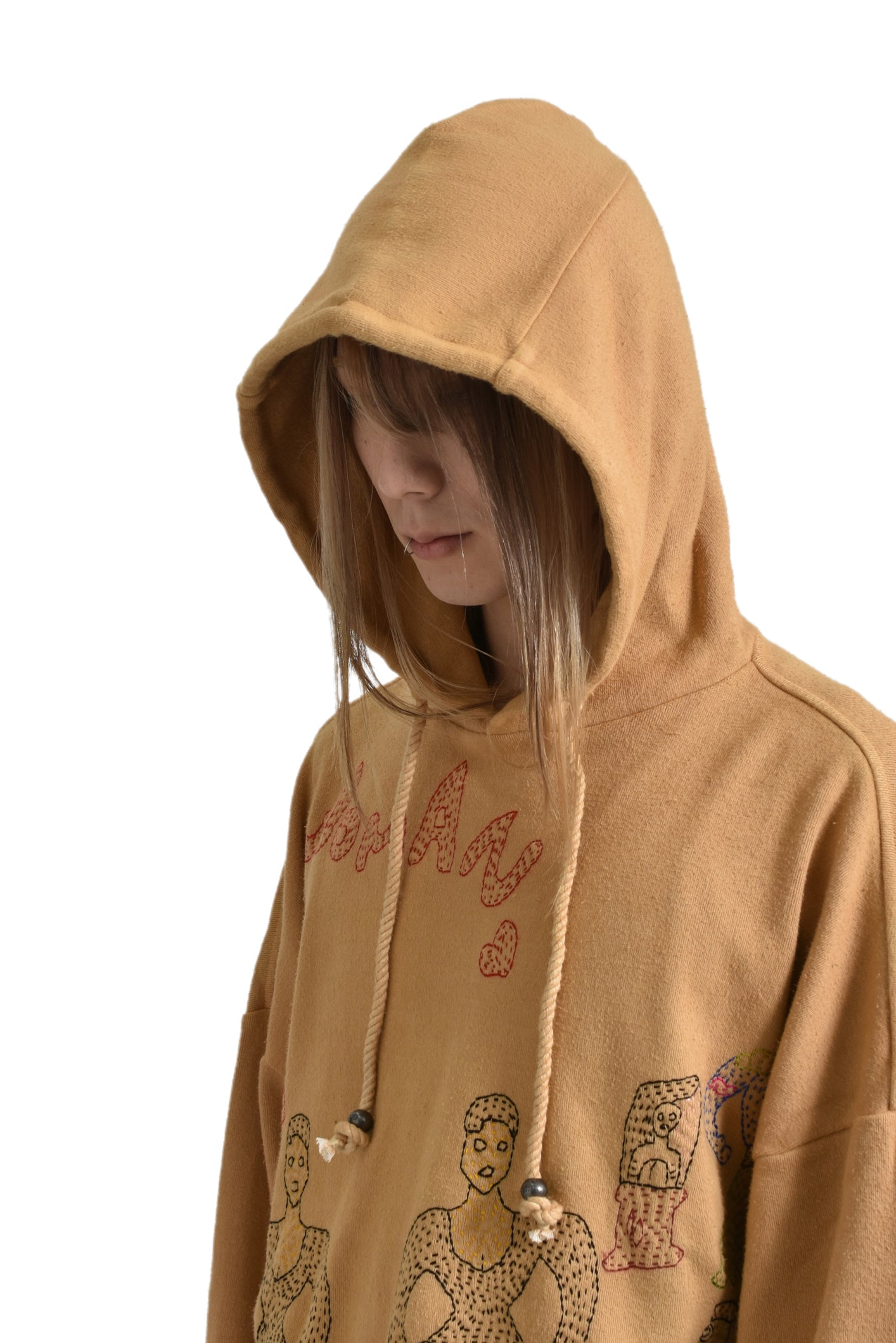 LIGHT BROWN WOMAN HOODIE / L BRWN