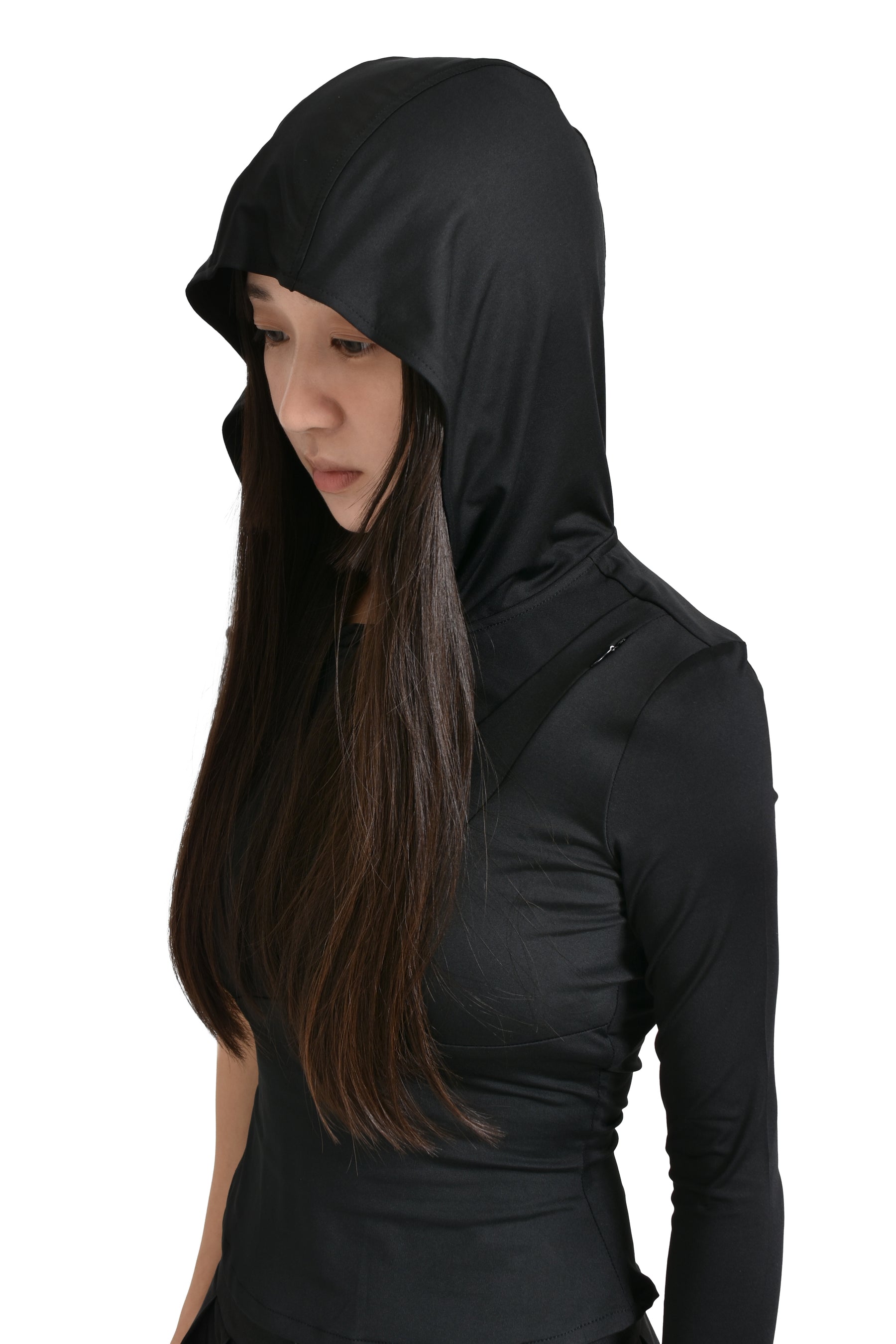 XYRENE HOODED TOP ( DARK // LIGHT) / BLK