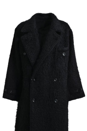 TERA FUR DOUBLE BREASTED COAT / BLK