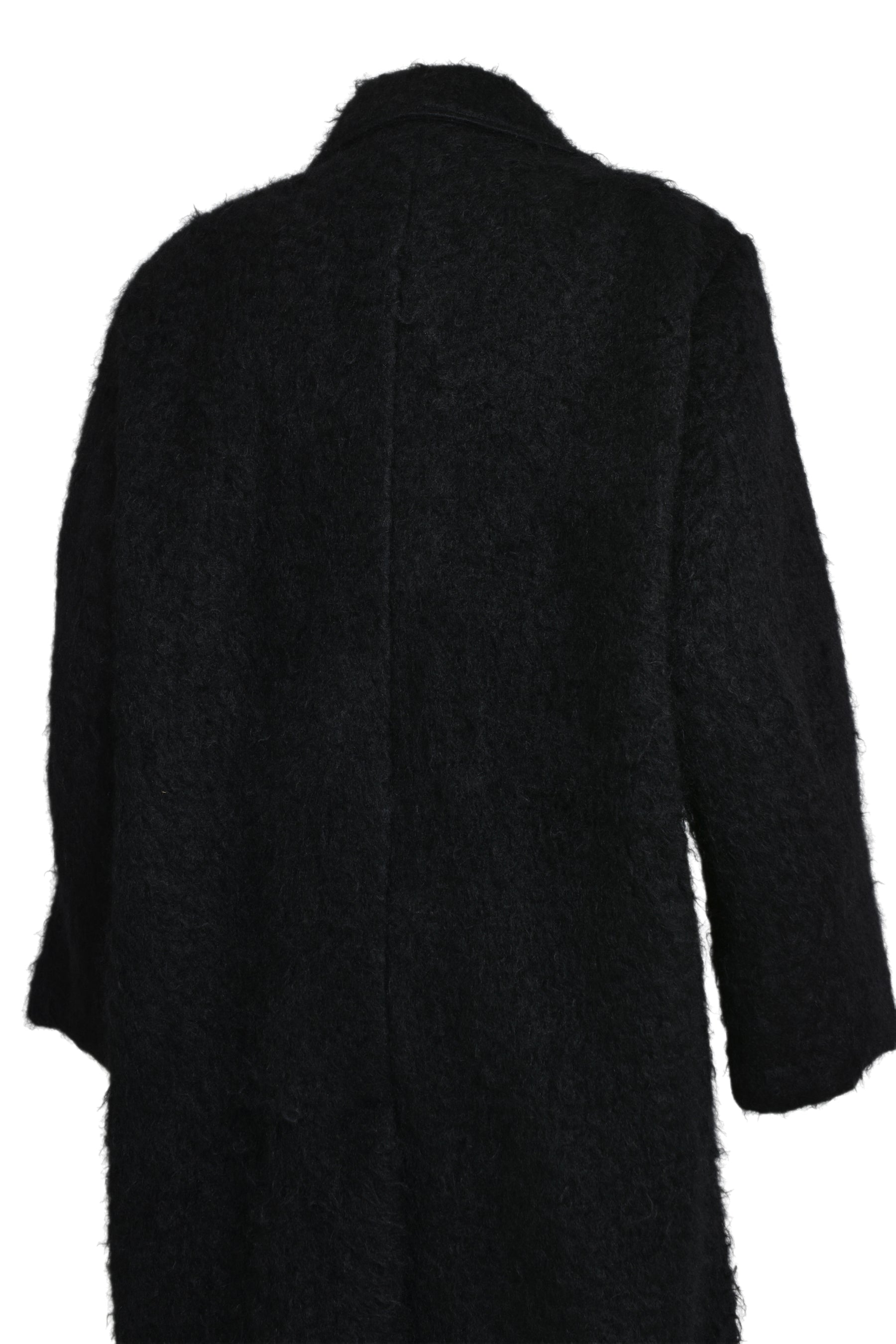 TERA FUR DOUBLE BREASTED COAT / BLK