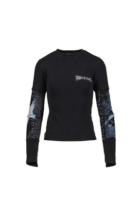 COF REWORKED FITTED LONGSLEEVE / WASHED BLK 