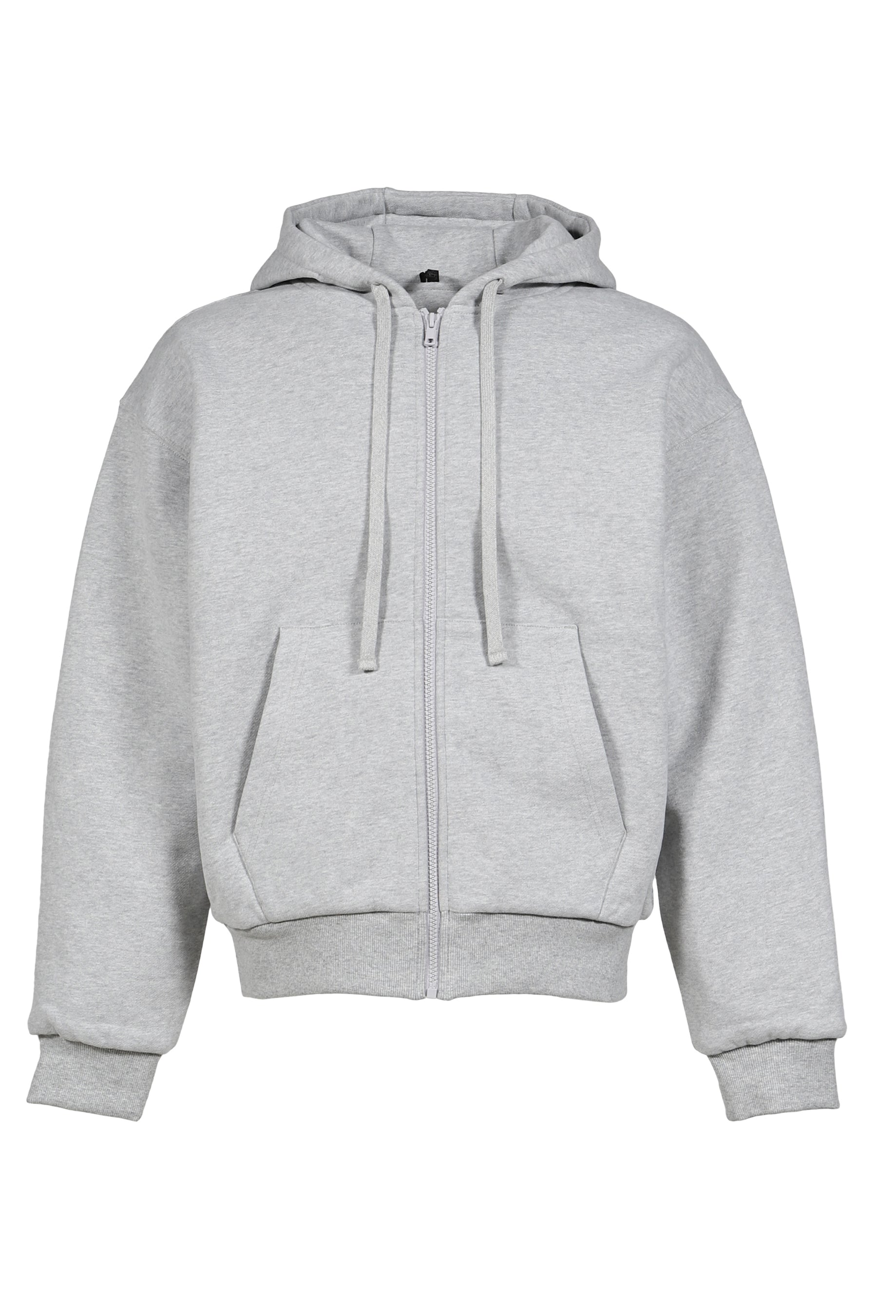 DOUBLE LAYER ZIP UP HOODIE  / GRY
