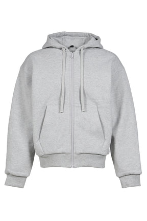 DOUBLE LAYER ZIP UP HOODIE  / GRY