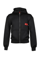 BLACK NEOPRENE HOODIE / BLK
