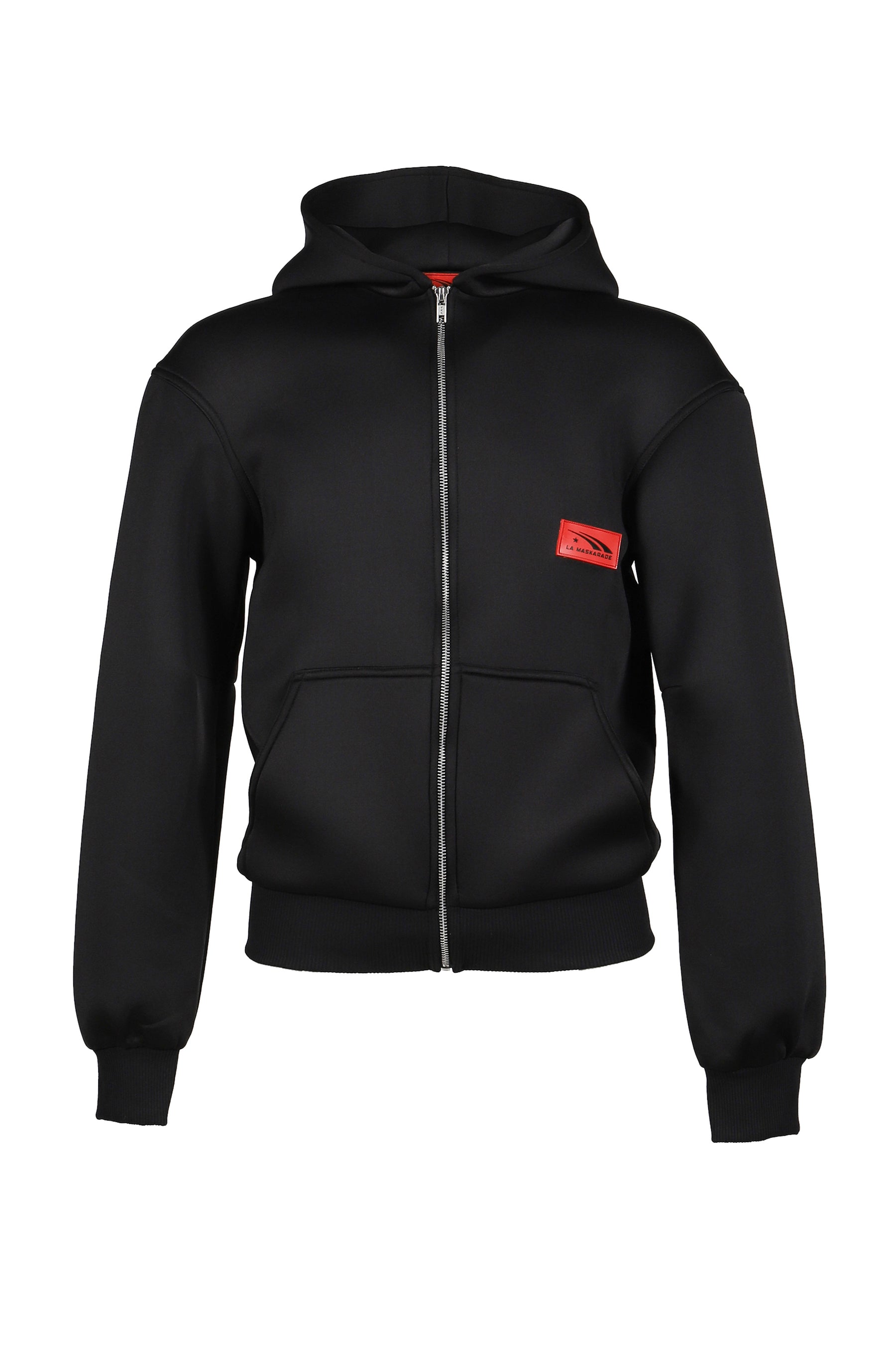 BLACK NEOPRENE HOODIE / BLK