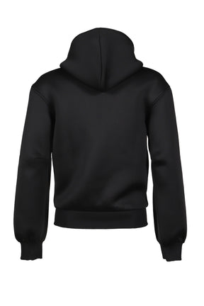 BLACK NEOPRENE HOODIE / BLK