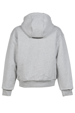 DOUBLE LAYER ZIP UP HOODIE  / GRY