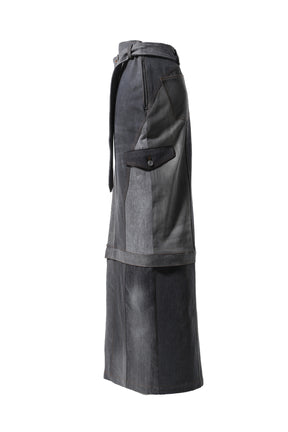 DENIM METRO SKIRT / GRY